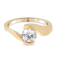 Swarovski Zirconia 1.63 ctw Fancy Ring in 14K Yellow Gold Over Sterling Silver (Size 9)