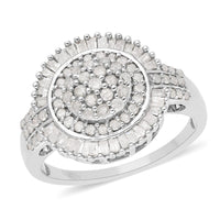 Bright Red Diamond Ring in Rhodium and Platinum Over Sterling Silver (Size 10.0) 1.00 ctw