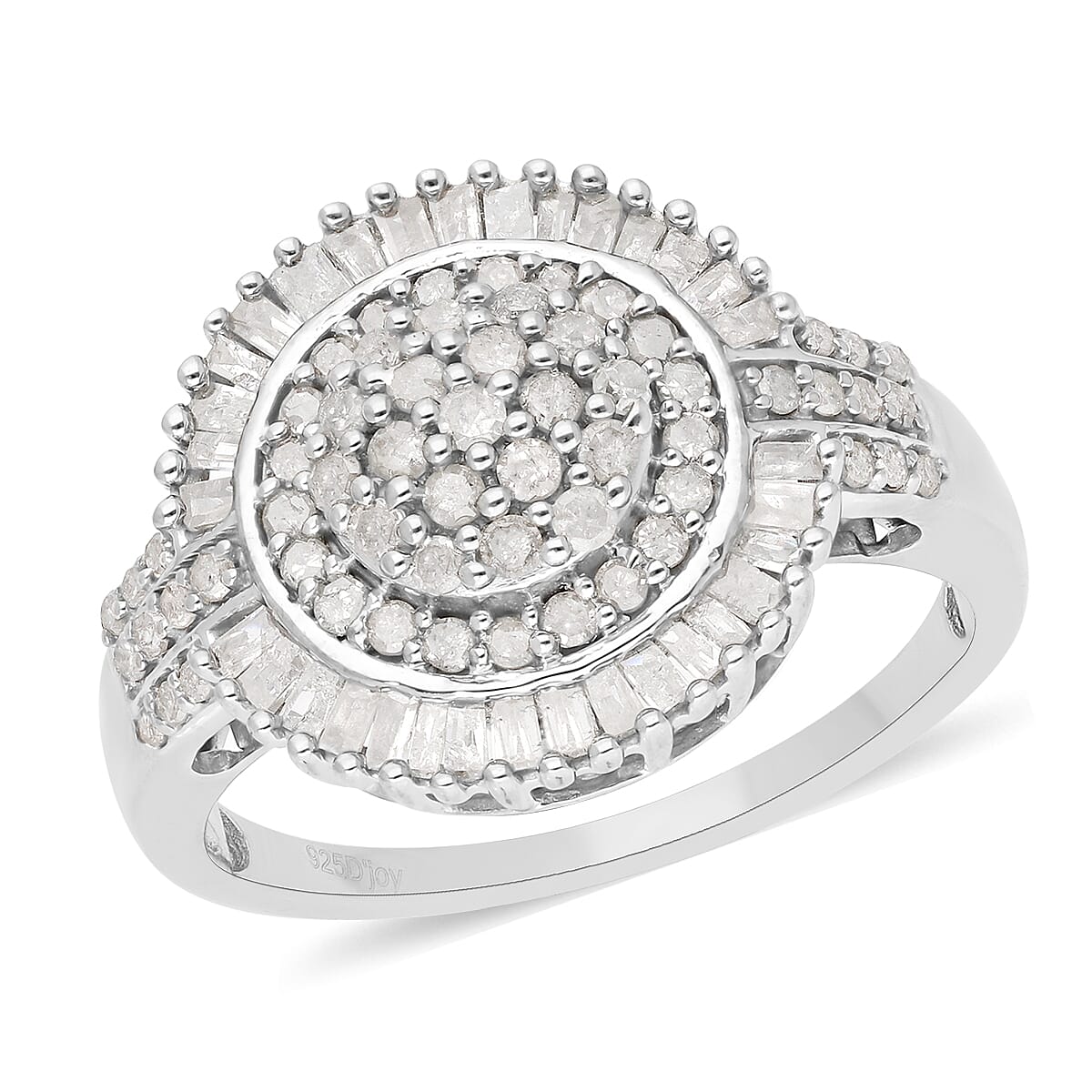 Bright Red Diamond Ring in Rhodium and Platinum Over Sterling Silver (Size 10.0) 1.00 ctw (1)