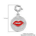 Platinum Over Sterling Silver and Enameled Lip Charm - Sticky add to cart bar