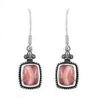 Artisan Crafted Argentinian Rhodochrosite Earrings in Sterling Silver 7.50 ctw