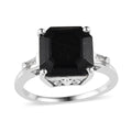 Australian Black Tourmaline and White Topaz Ring in Platinum Over Sterling Silver 5.25 ctw - Sticky add to cart bar
