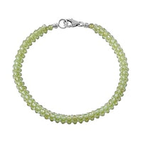 Peridot Beads 90.00 ctw Bracelet in Rhodium Over Sterling Silver (8.00 In)