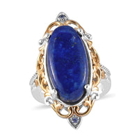 Karis Lapis Lazuli and Tanzanite Ring in 18K YG Plated and Platinum Bond 10.00 ctw
