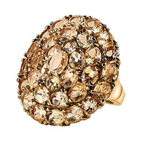 Brazilian Citrine Cluster Ring in ION Plated YG Stainless Steel (Size 9.0) 10.80 ctw