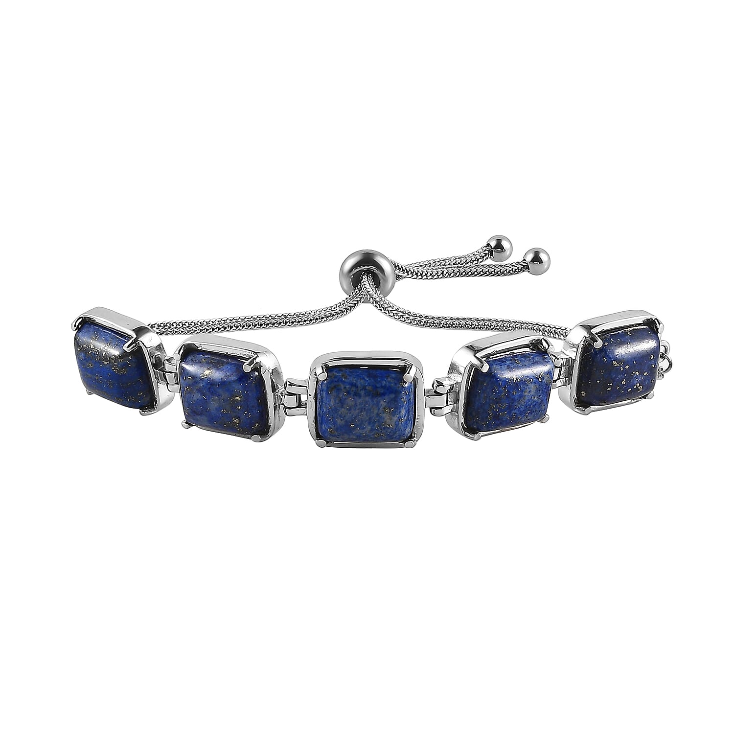 Lapis Lazuli Bolo Bracelet in Stainless Steel 29.20 ctw