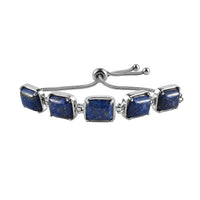 Lapis Lazuli Bolo Bracelet in Stainless Steel 29.20 ctw