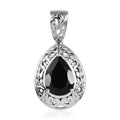 Karis Thai Black Spinel Solitaire Pendant without Chain in Platinum Bond 6.50 ctw - Sticky add to cart bar