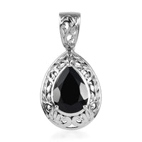 Karis Thai Black Spinel Solitaire Pendant without Chain in Platinum Bond 6.50 ctw