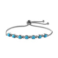 Sleeping Beauty Turquoise Bolo Bracelet in Stainless Steel 1.90 ctw - Sticky add to cart bar