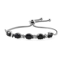 Midnight Sapphire Bolo Bracelet in Stainless Steel 5.50 ctw