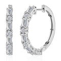 Moissanite Hoop Earrings in Platinum Over Sterling Silver 3.65 ctw - Sticky add to cart bar