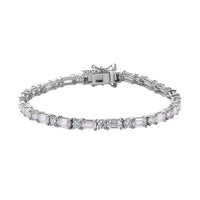 Moissanite Tennis Bracelet in Platinum Over Sterling Silver (6.50 In) 7.35 ctw