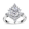 Moissanite Halo Ring in Platinum Over Sterling Silver 2.50 ctw - Sticky add to cart bar