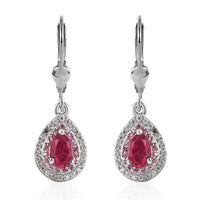 Ouro Fino Rubellite, Multi Gemstone Lever Back Earrings in Vermeil RG and Platinum Over Sterling Silver 1.20 ctw
