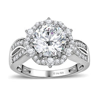 Moissanite Ring in Platinum Over Sterling Silver 2.00 ctw