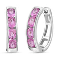 Madagascar Blue Sapphire Hoop Earrings in Platinum Over Sterling Silver 1.85 ctw - Sticky add to cart bar