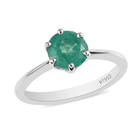 RHAPSODY 950 Platinum AAAA Kagem Zambian Emerald Solitaire Ring 4.91 Grams 1.05ctw