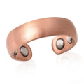 Criss Cross Texture Adjustable Open Ring with Magnetic End in Rosetone - Sticky add to cart bar
