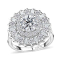 Moissanite Floral Ring in Platinum Over Sterling Silver 2.50 ctw - Sticky add to cart bar