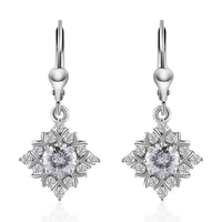 Moissanite Dangling Earrings in Platinum Over Sterling Silver 1.50 ctw