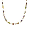 Multi Gemstone Paper Clip Statement Necklace 18 Inches in Vermeil Yellow Gold Over Sterling Silver 18.75 ctw - Sticky add to cart bar