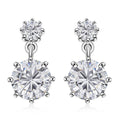 Moissanite Dangling Earrings in Platinum Over Sterling Silver 2.65 ctw - Sticky add to cart bar