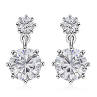 Moissanite Dangling Earrings in Platinum Over Sterling Silver 2.65 ctw