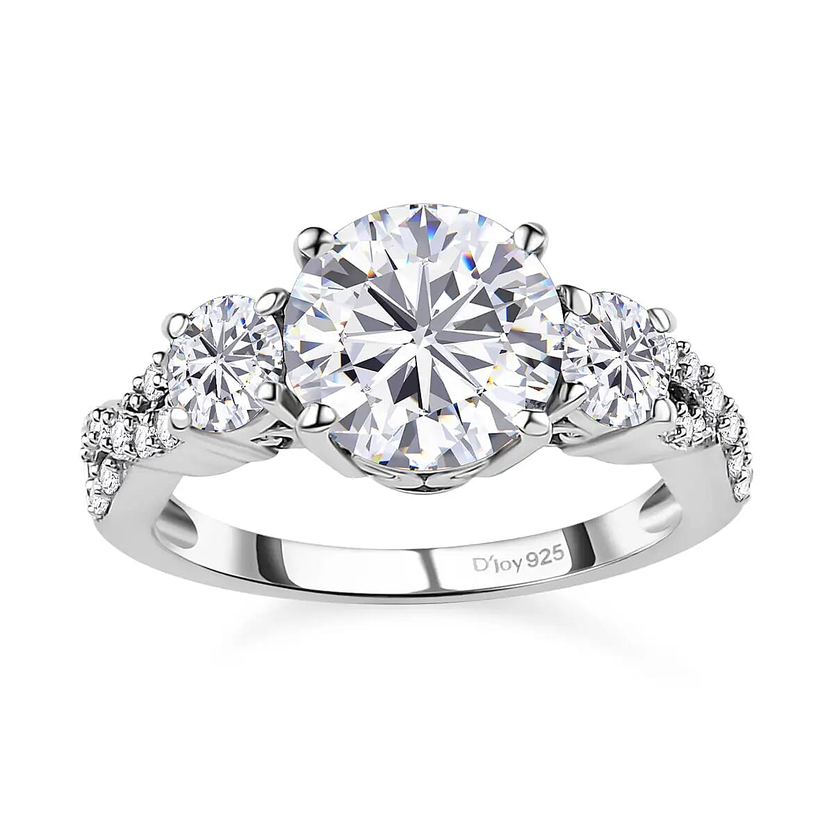 Moissanite Ring in Platinum Over Sterling Silver 2.35 ctw