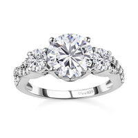 Moissanite Ring in Platinum Over Sterling Silver 2.35 ctw
