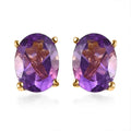 Rose De France Amethyst Solitaire Stud Earrings in Vermeil YG Over Sterling Silver 2.25 ctw - Sticky add to cart bar