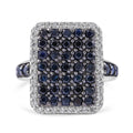 Premium Kanchanaburi Blue Sapphire and White Zircon Ring in Platinum Over Sterling Silver (Size 10.0) 2.60 ctw - Sticky add to cart bar