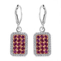Premium Kanchanaburi Blue Sapphire and White Zircon Earrings in Platinum Over Sterling Silver 2.10 ctw - Sticky add to cart bar