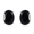 Thai Black Spinel Solitaire Stud Earrings in Platinum Over Sterling Silver 3.10 ctw - Sticky add to cart bar