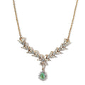 D'Joy Premium Boyaca Colombian Emerald and Moissanite Necklace 18-20 Inches in Vermeil Yellow Gold Over Sterling Silver 2.85 ctw - Sticky add to cart bar