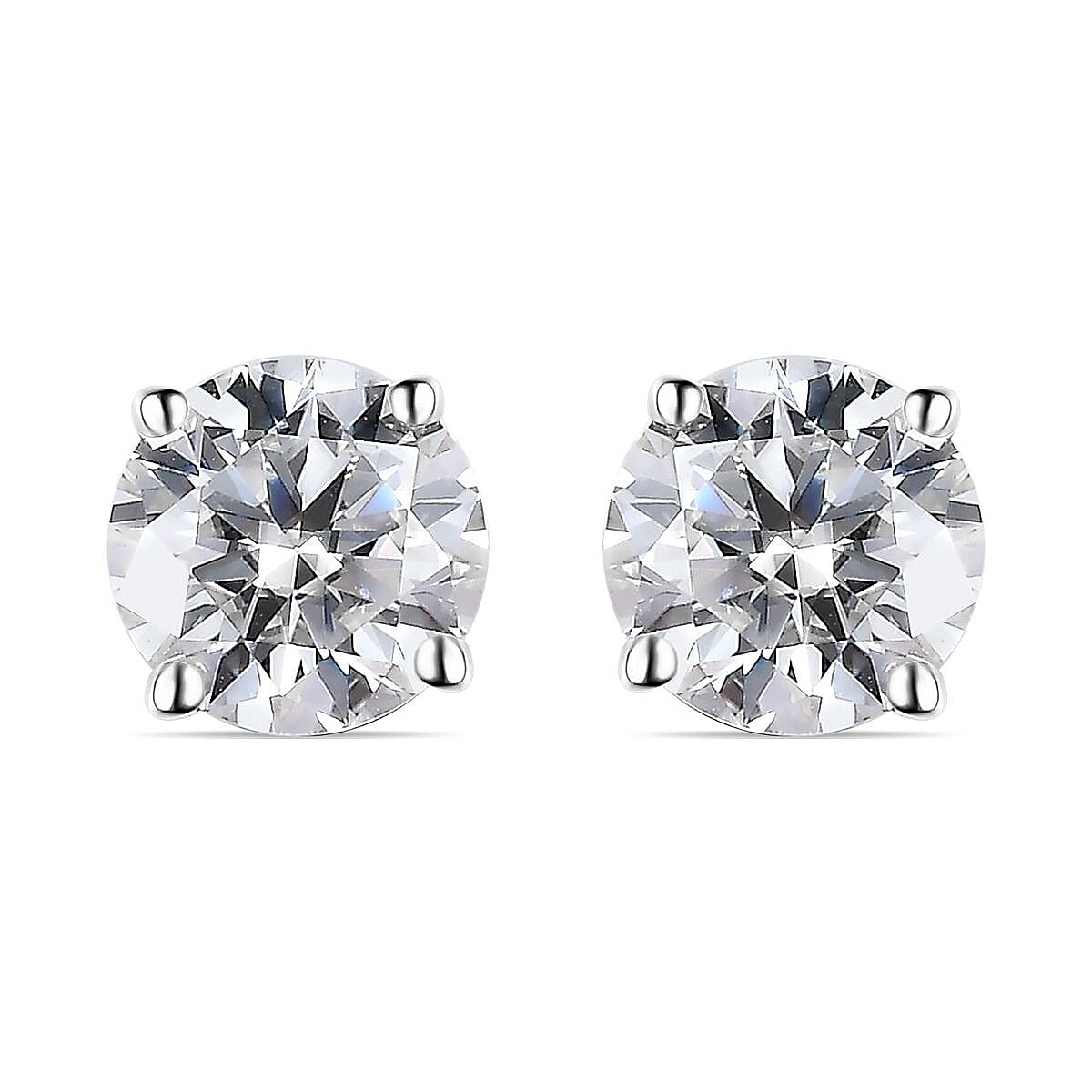 Moissanite Solitaire Stud Earrings 1.50 ctw