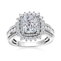 Moissanite (Cush 9x7mm) Double Halo Ring in Vermeil YG Over Sterling Silver (Size 7.0) 2.70 ctw - Sticky add to cart bar