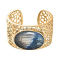 Karis Malagasy Labradorite Cuff Bracelet in 18K YG Plated (6.50 In) 70.85 ctw - Sticky add to cart bar