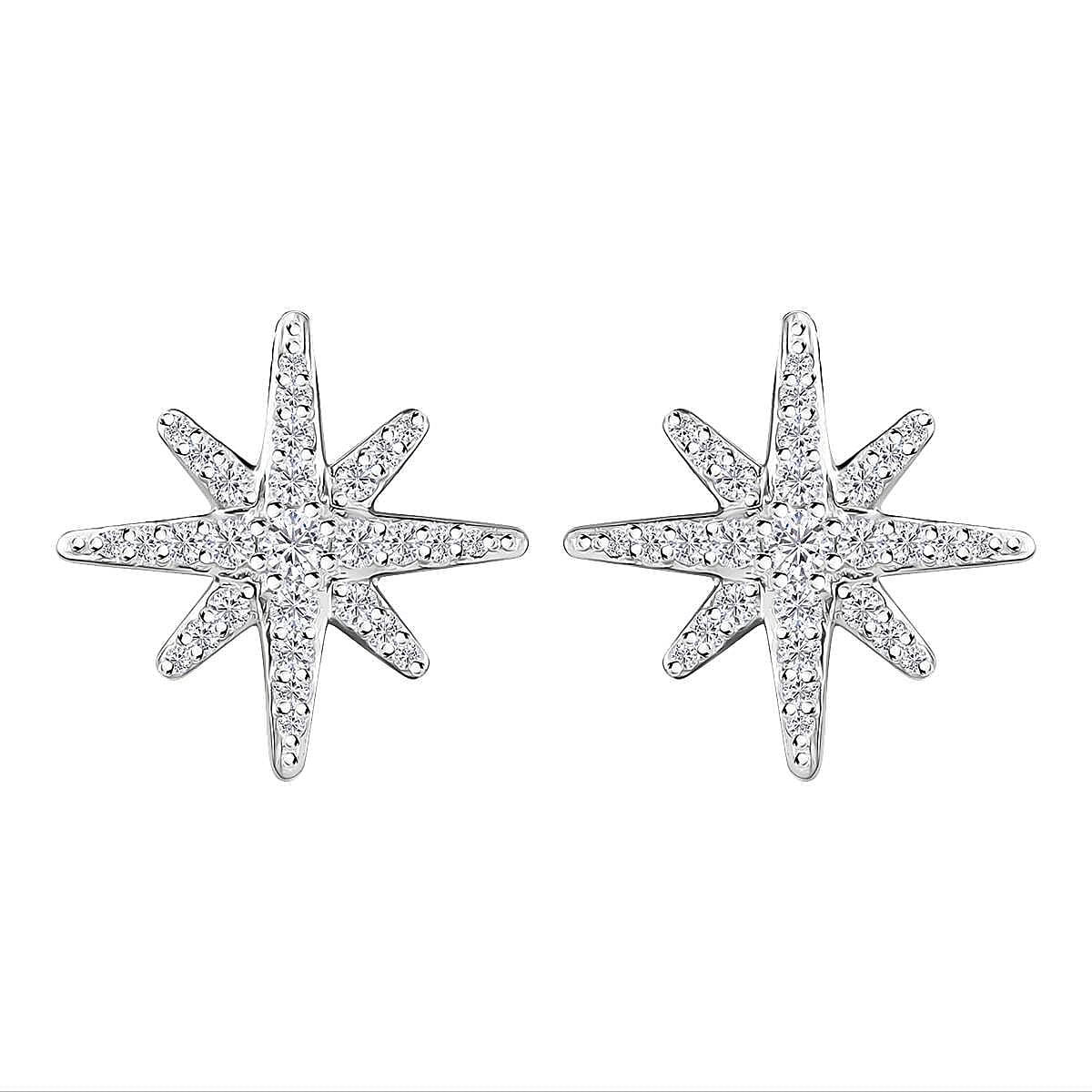 Moissanite Earrings in Platinum Over Sterling Silver 0.90 ctw