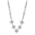 Moissanite Starburst Station Necklace 18 Inches in Platinum Over Sterling Silver 1.90 ctw - Sticky add to cart bar