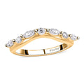 Moissanite Chevron Band Ring in Vermeil Yellow Gold Over Sterling Silver 0.35 ctw - Sticky add to cart bar