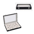 Black Dragon Skin Pattern Faux Leather 150 Slot Ring Box with Glass Window (13.8"x9.4"x2.17") - Sticky add to cart bar