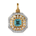 Betroka Blue Apatite and Moissanite Charm in Vermeil Yellow Gold Over Sterling Silver 1.10 ctw - Sticky add to cart bar