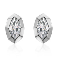 Moissanite (Mrq 8x4mm) Snake Inspired Stud Earrings in Platinum Over Sterling Silver 0.75 ctw
