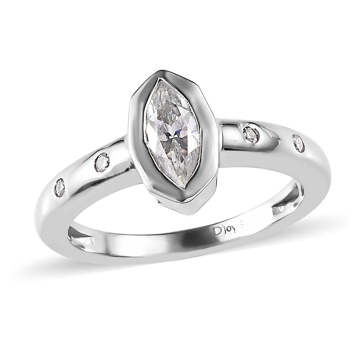 Moissanite Snake Inspired Ring in Platinum Over Sterling Silver 0.60 ctw