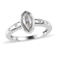 Moissanite Snake Inspired Ring in Platinum Over Sterling Silver 0.60 ctw