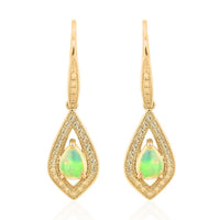 Opal Earrings in Goldtone 2.50 ctw