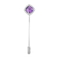 Amethyst and Simulated Diamond Barpin in Sterling Silver 3.25 ctw - Sticky add to cart bar