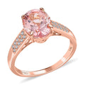 Luxoro 14K Rose Gold AAA Pink Morganite and G-H I2 Diamond Ring 2.60 ctw - Sticky add to cart bar