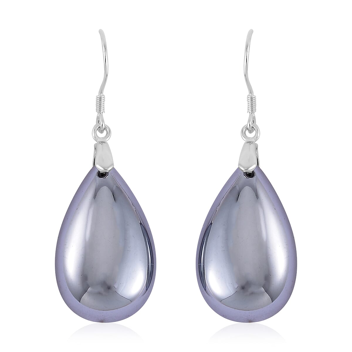 Terahertz Teardrop Earrings in Rhodium Over Sterling Silver 37.10 ctw